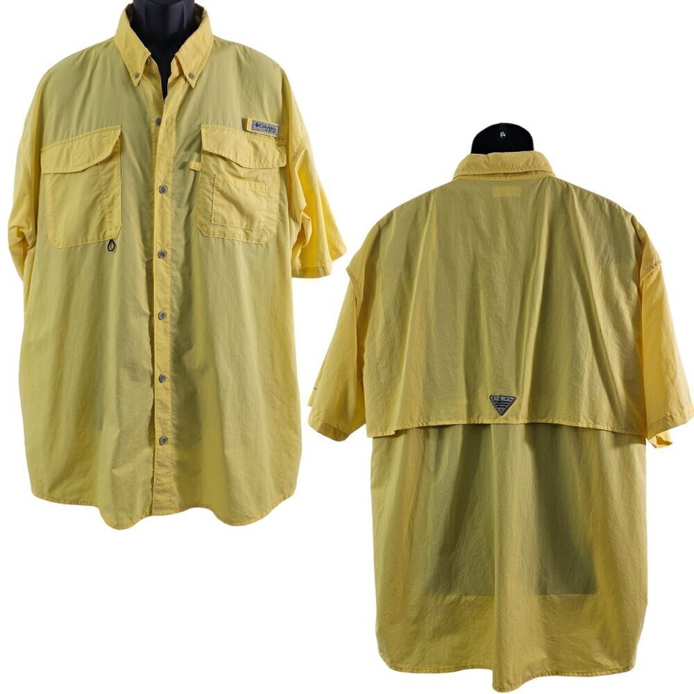 Columbia Men’s PFG Omni-Shade Fishing Outdoor Vented Short Sleeve Shirt – XL**